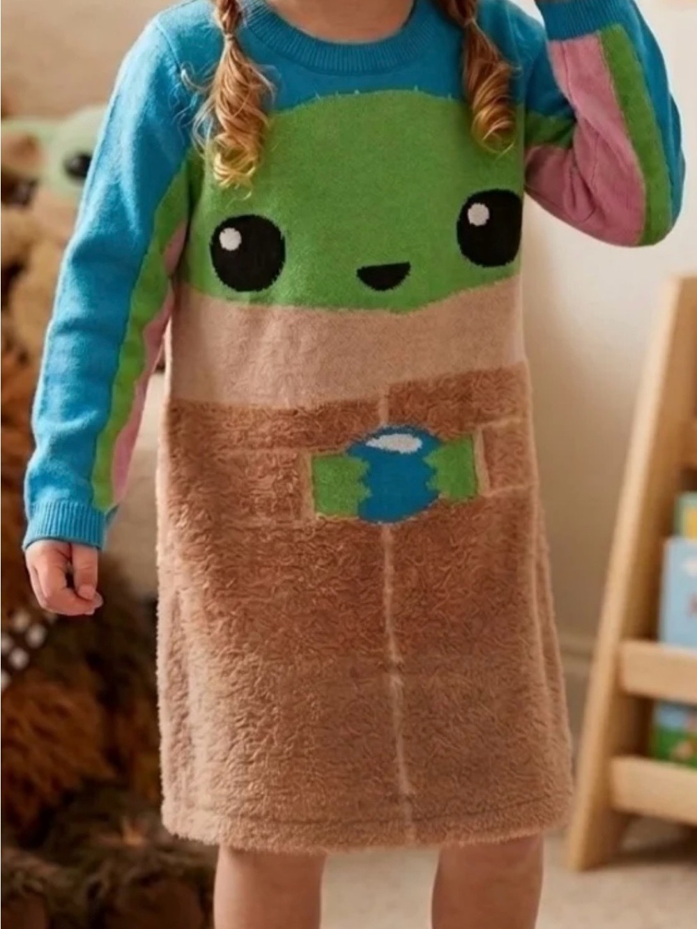 Star Wars Plush Nightgown in Green, Blue & Tan